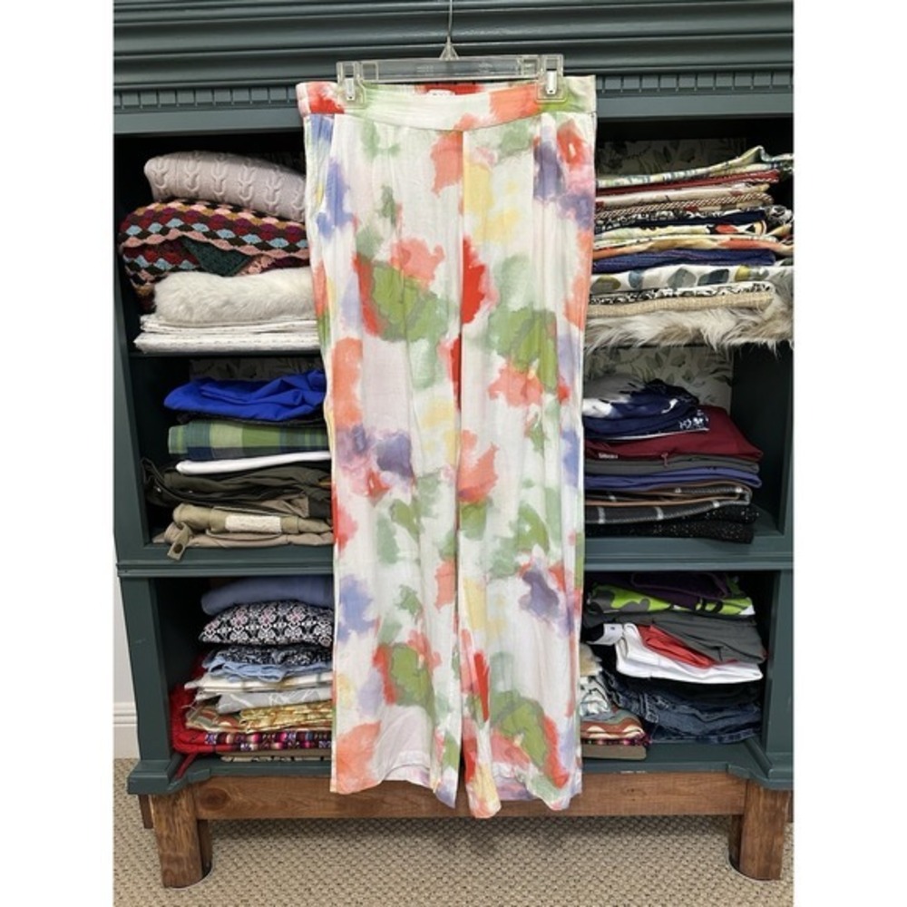 ICHI Cilovi Cloud Colorful Patterned Semi Wide Trouser Size 38 - Picture 2 of 10